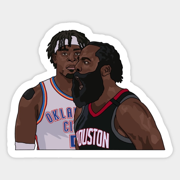 James Harden Series Winning Block on Lu Dort Sticker by ActualFactual